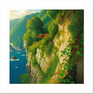 Lush Cliff - Cliffside View of the Sea of Swords Posters and Art